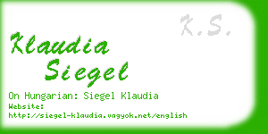 klaudia siegel business card